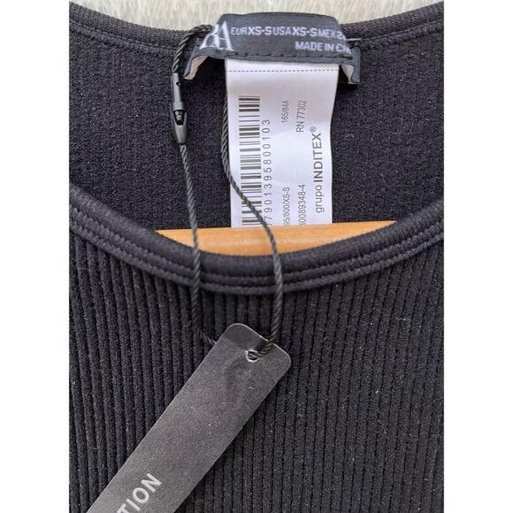 NWT Zara Black Ribbed Limitless Contour Collection Cutout Jewel Bodysuit, XS-S - Picture 11 of 13